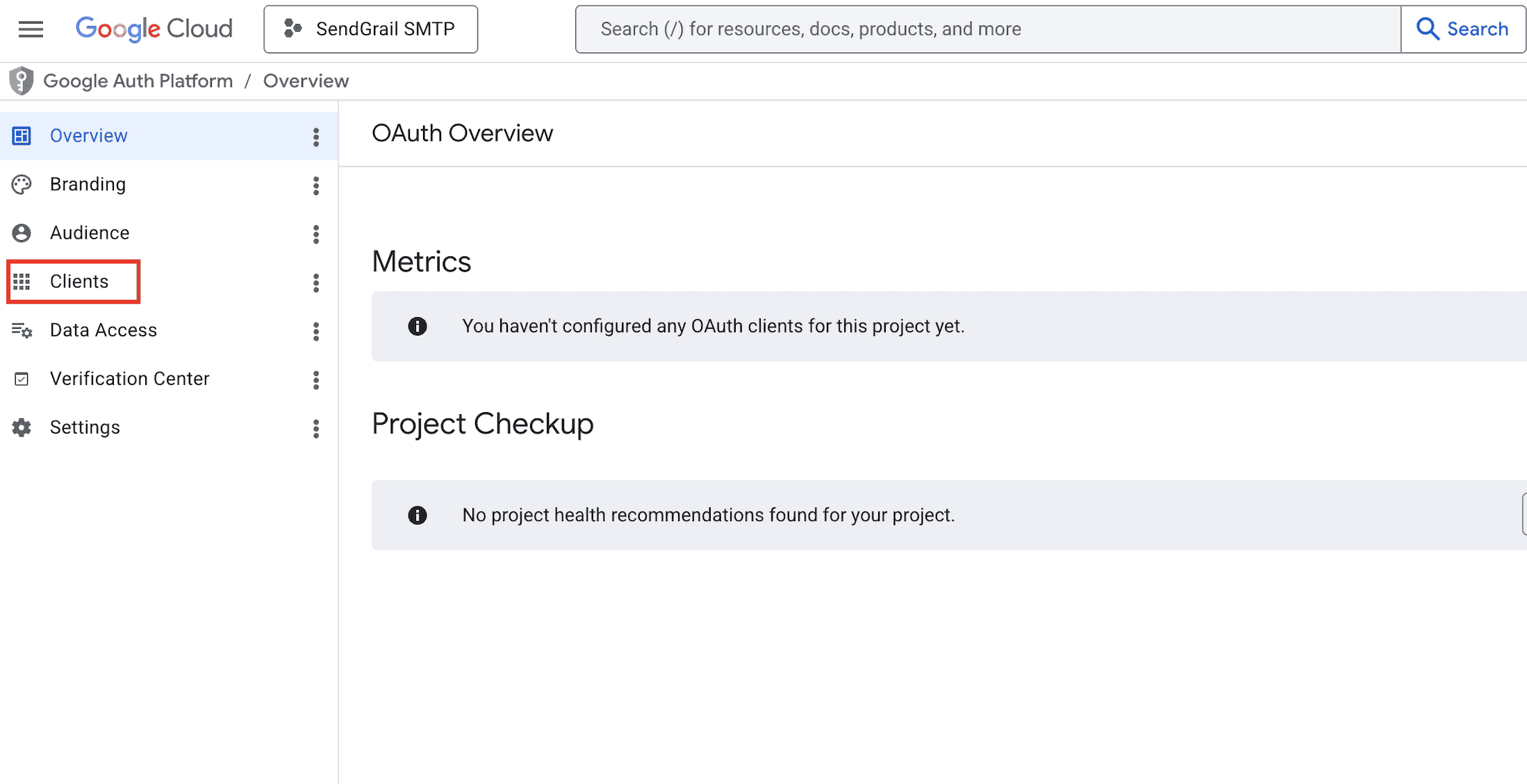 Google Auth Platform → Clients