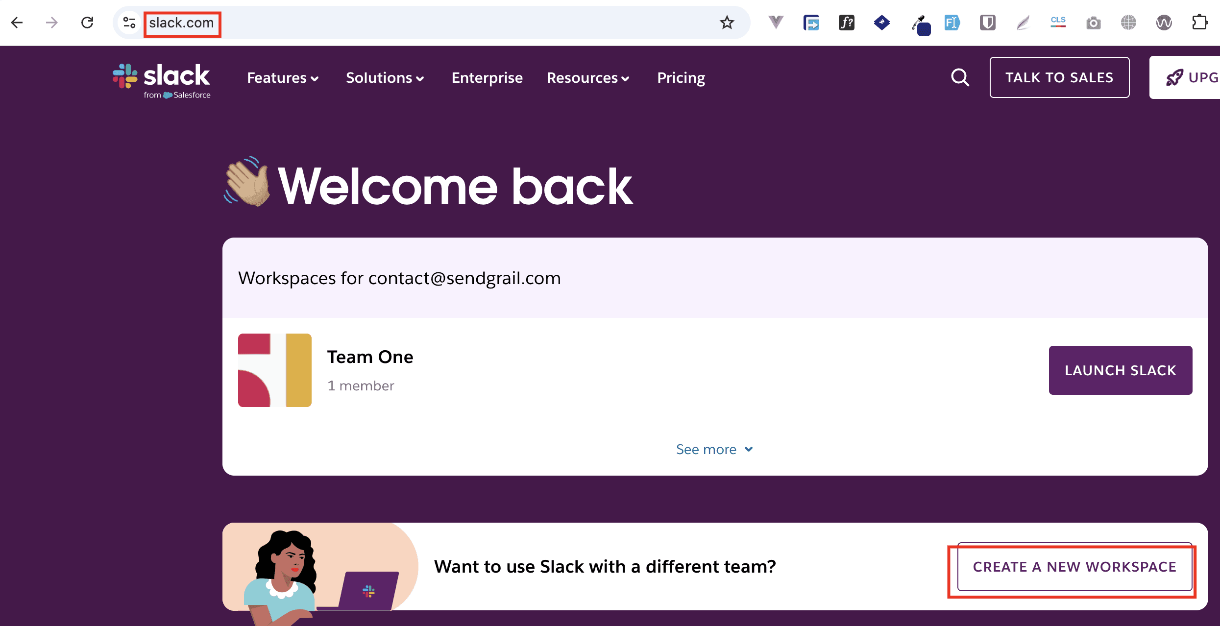 slack.com → Create a New Workspace