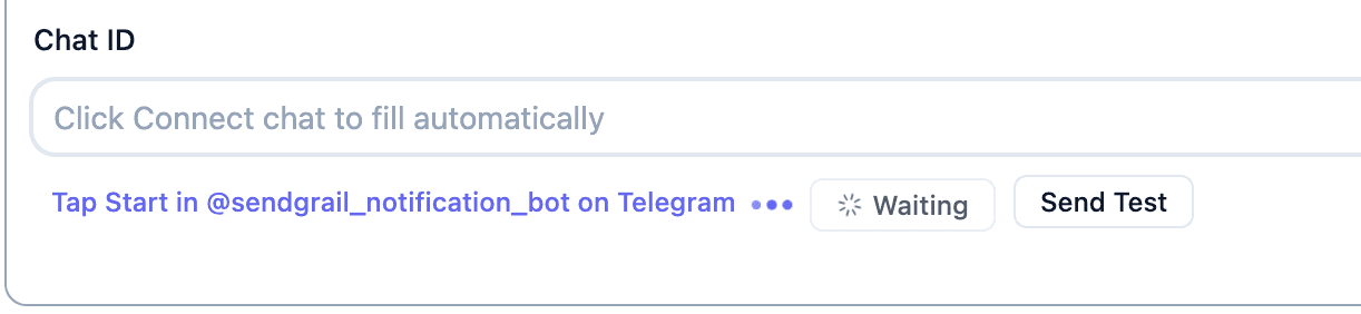 Chat ID field → Waiting